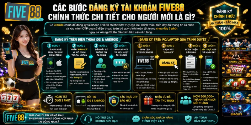 Các Bước Đăng Ký Tài Khoản FIVE88 Chính Thức Chi Tiết Cho Người Mới Là Gì?